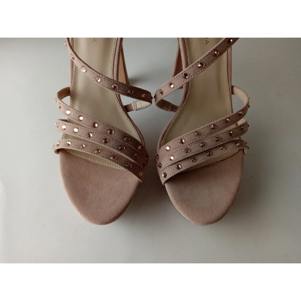 Pelle Moda Neela Platform Sandal, Blush Kid Suede, Women Size 9.5, NEW   $165